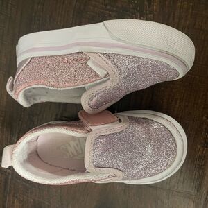 Vans Kids Glitter Pink Slip-On Shoes